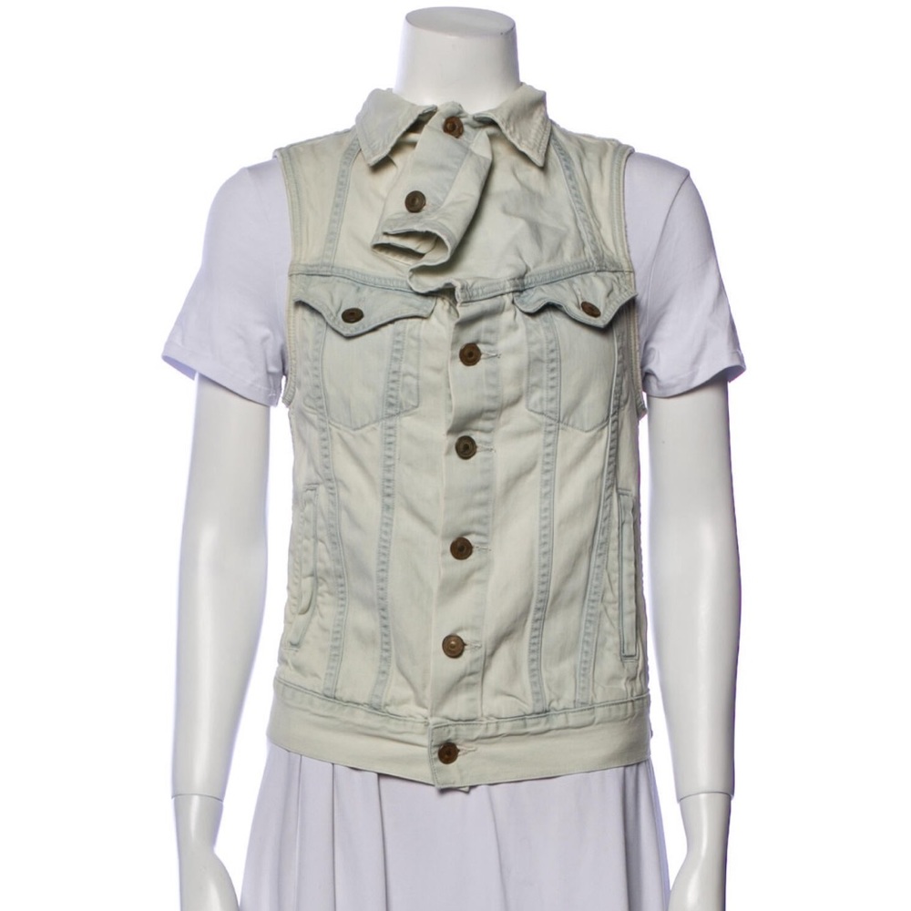 All saints asymmetrical denim vest